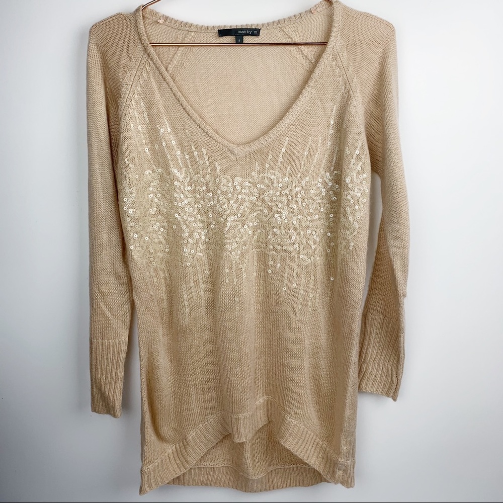 Matty‎ M Sequin V-Neck Sweater